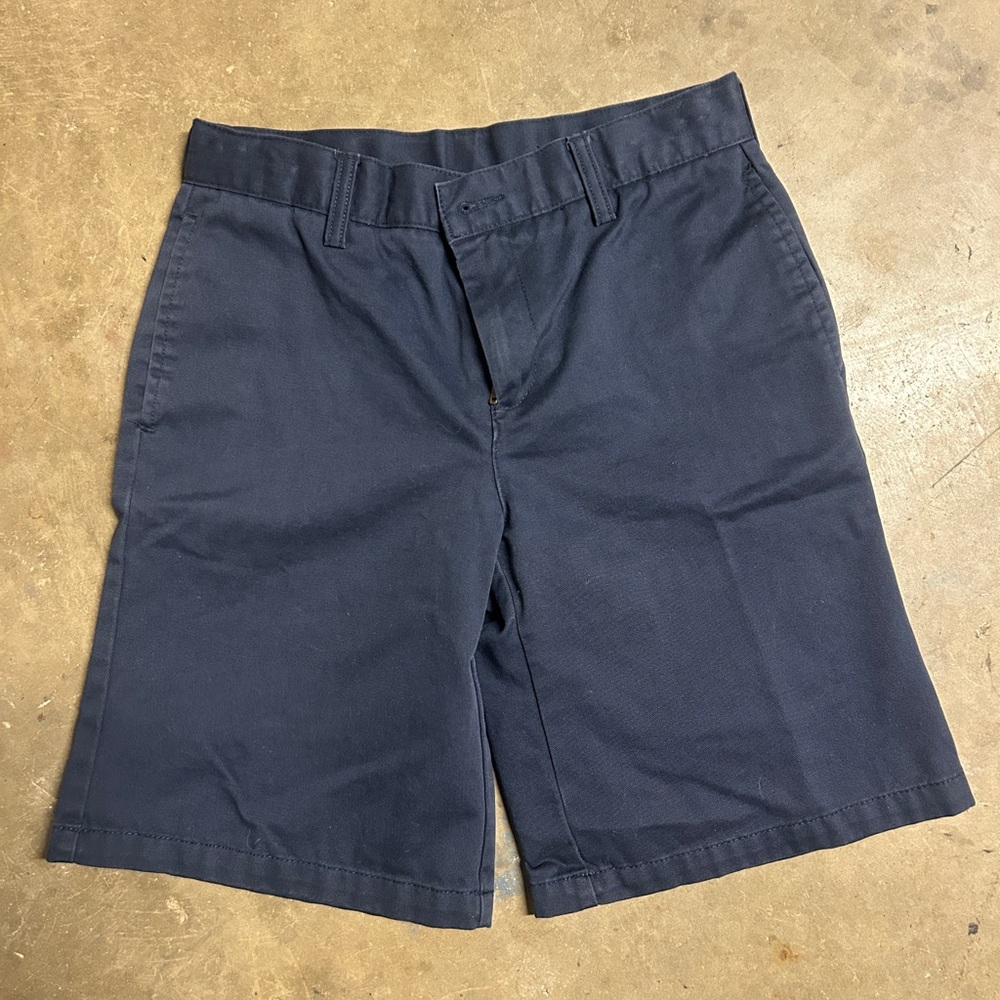Lands End Boys 9in Blue Chino Uniform Shorts Size 10-11